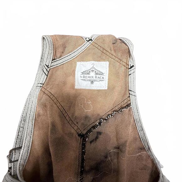 Handmade Up-cycled Magnolia Pearl inspired quilted Miner Overalls NWT - Picture 5 of 16